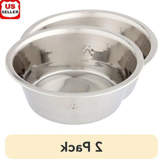 Stainless Steel Dog Bowl Set 2 Pack Non Slip Dishwasher Safe