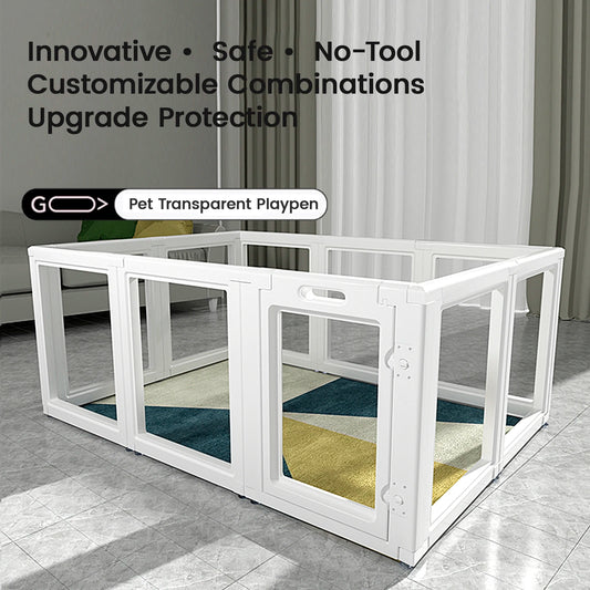Clear Dog Fence Playpen No Tool Kennel For Small Medium Dogs