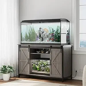 Farmhouse 55 To 75 Gallon Fish Tank Stand With Power Outlet