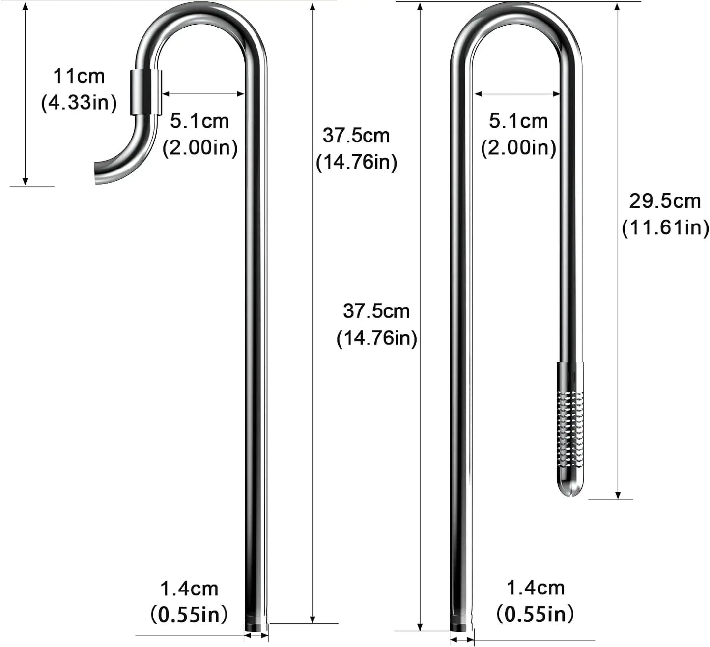 Stainless Steel Inflow Outflow Pipe For Aquarium 12 To 16mm