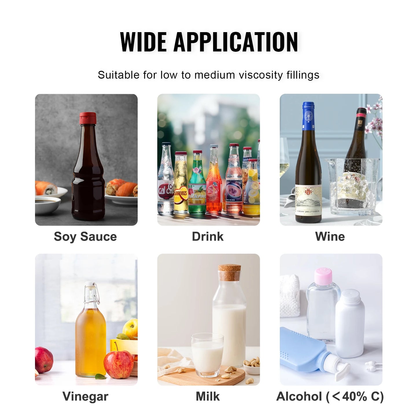 SucceBuy 10-4000ml Liquid Filling Machine Automatic Bottle Filler Machine with Single Nozzle Digital Control for Milk Water Wine