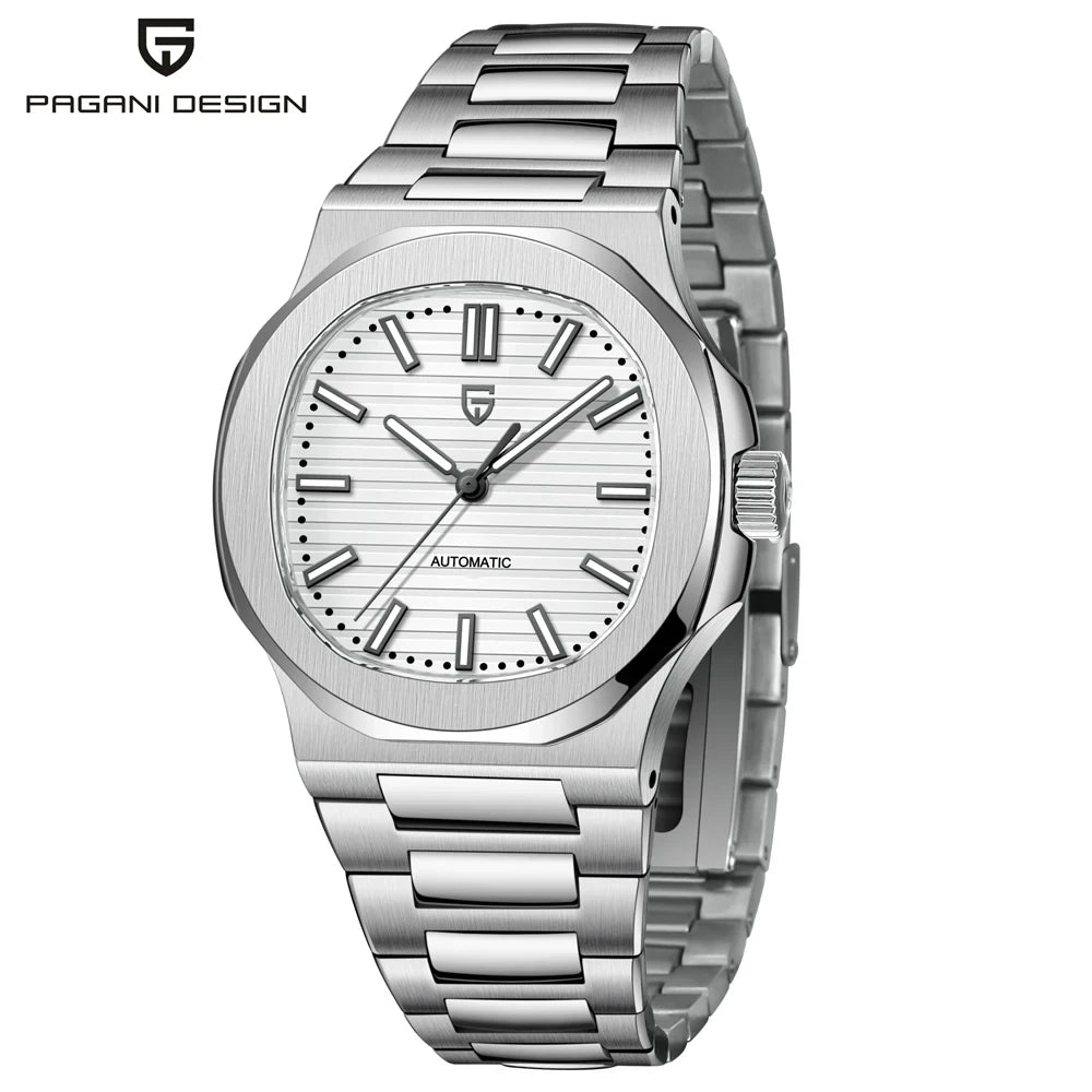 PAGANI DESIGN 40MM Sapphire Seagull ST6 Mechanical Stainless Steel Men's Watch Automatic Winding Waterproof Relogio Masculino