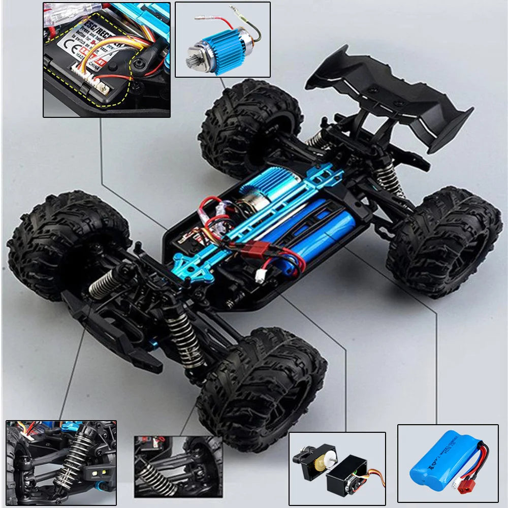 16102 1:16 Rc Car With Led Light 4WD 50km/h Off-road Vehicle High Speed Drift Car For Kid Vs Wltoys Boys Kids Birthday Gifts