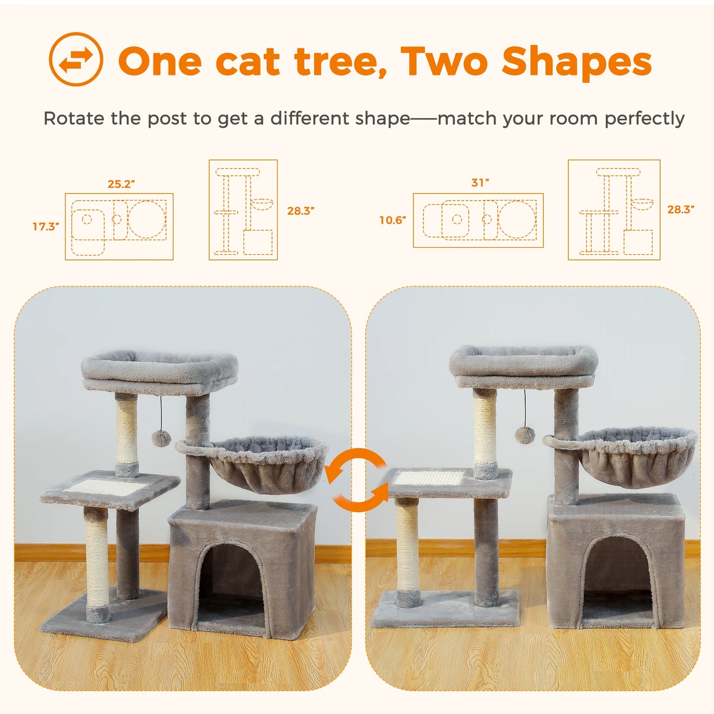 Cat Tree For Indoor Cats Two Styles With Scratching Posts