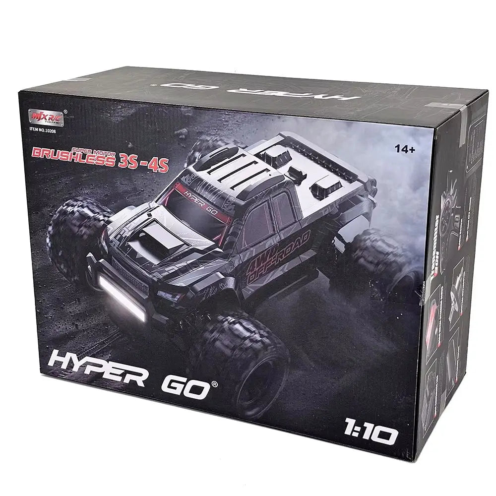 Hyper Go MJX 10208 V2 1/10 RC Car 4WD 60KM/H 80KM/H Brushless Off-Road Vehicle 2.4G Remote Control Drift Monster Truck RC Toys