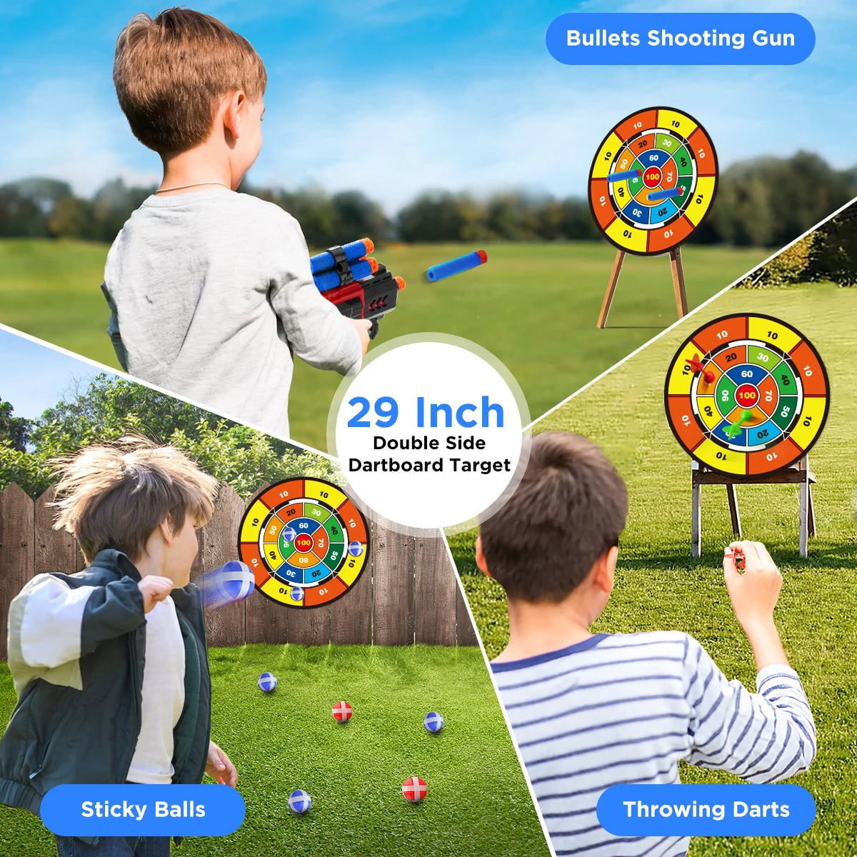 VATOS 2X Bow Arrow And Guns Toy For Kids Night Archery