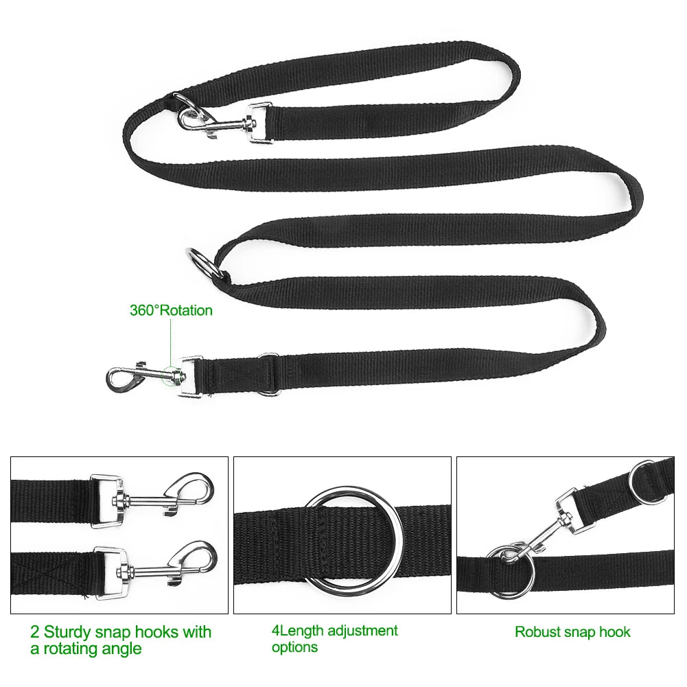 Adjustable Dog Leash Halti Training Double Ended 2M 6ft