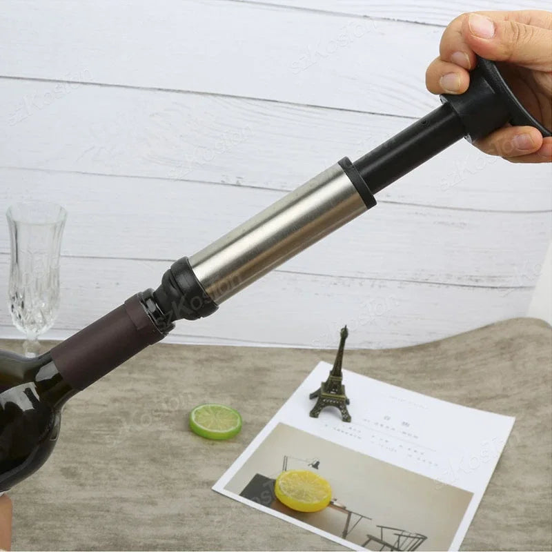 Wine Stopper With Vacuum Pump Bar Accessories Air lock Aerator Rubber Black Bottle Stopper Keep Wine Fresh Saver Sealing