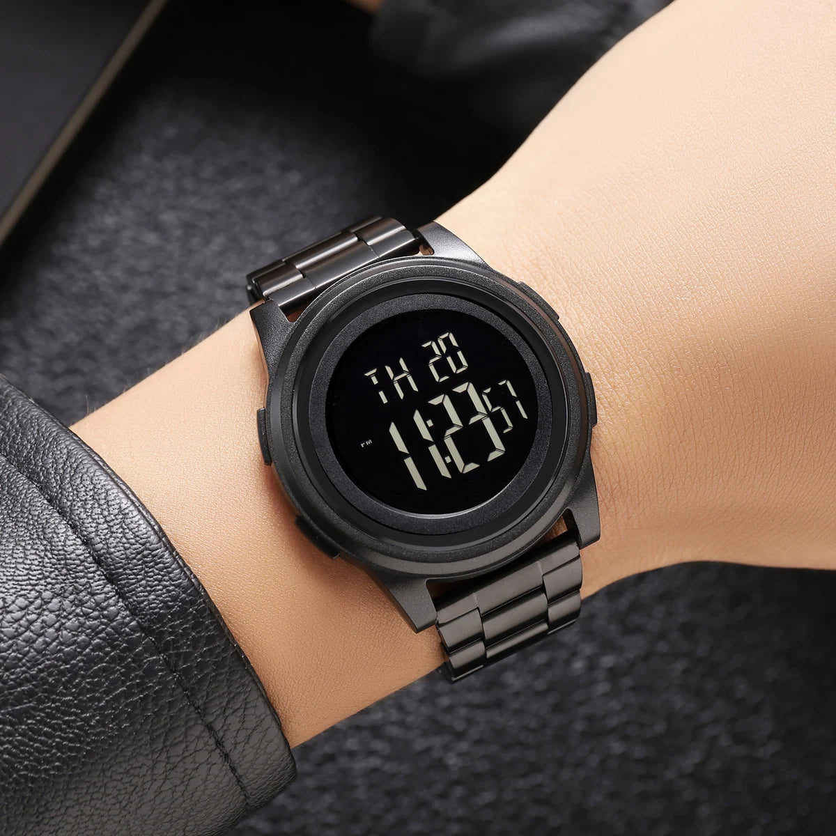 Led Digital Watches Men Sports 5Bar Waterproof Alloy Case