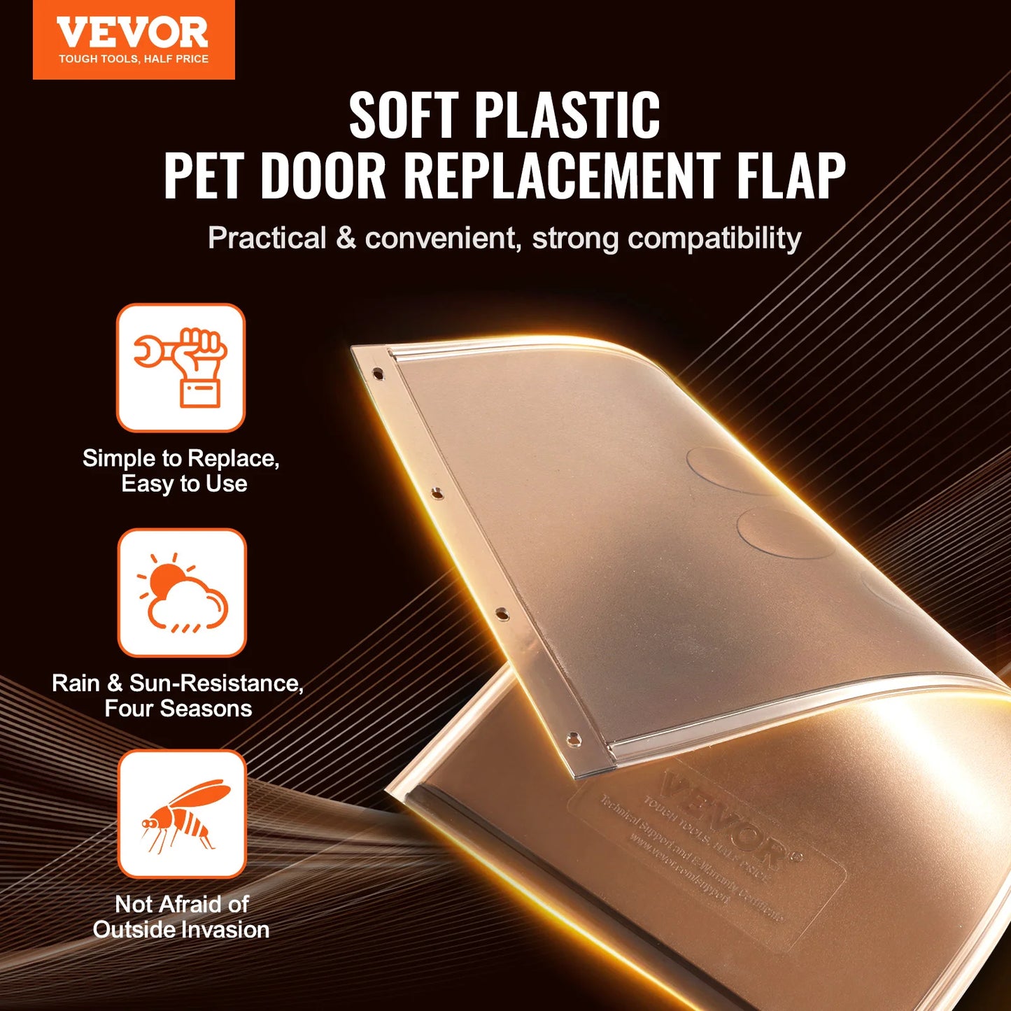 SucceBuy Pet Door Replacement Flap Magnetic Weatherproof