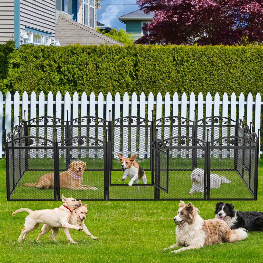 8 Panel Heavy Duty Dog Playpen For Whelping With Pad