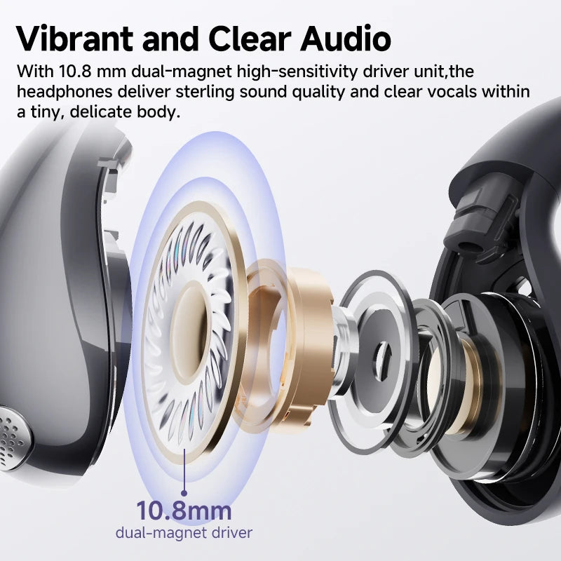 QCY Crossky C30 Earclip Wireless Earphones Bluetooth 5.4 Open Ear Sports TWS Earbuds Dual-Connection Headphone Clip-on Headset