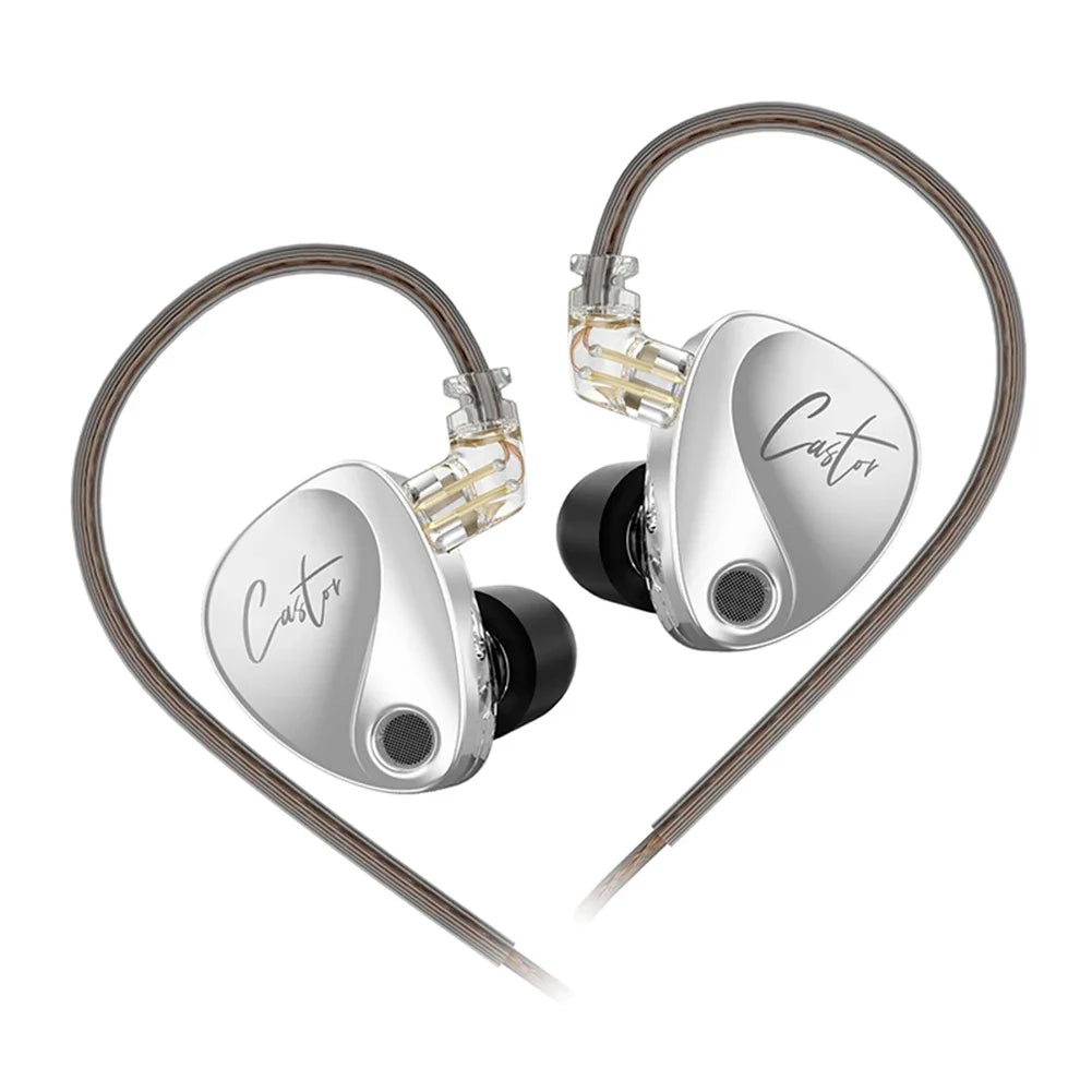 KZ Castor Wired Earbuds In Ear HiFi Earphone Detachable Cable 2 Dynamic Tunable Balanced Armature Earphones with Mic Earbuds