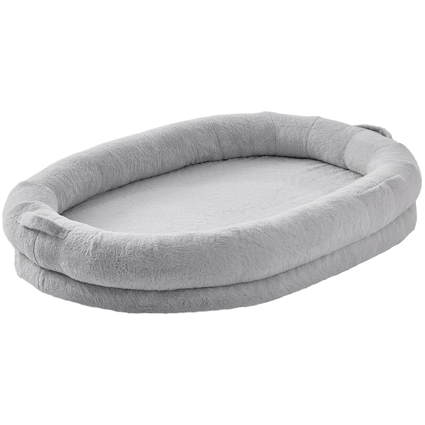 SucceBuy Human Dog Bed For Adults With Faux Rabbit Fur Cover