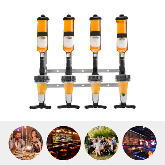 4 Head Silver Wine Rack Bar Accessories Wall Mounted Bottle Bracket for Parties Bars, and Home Bars