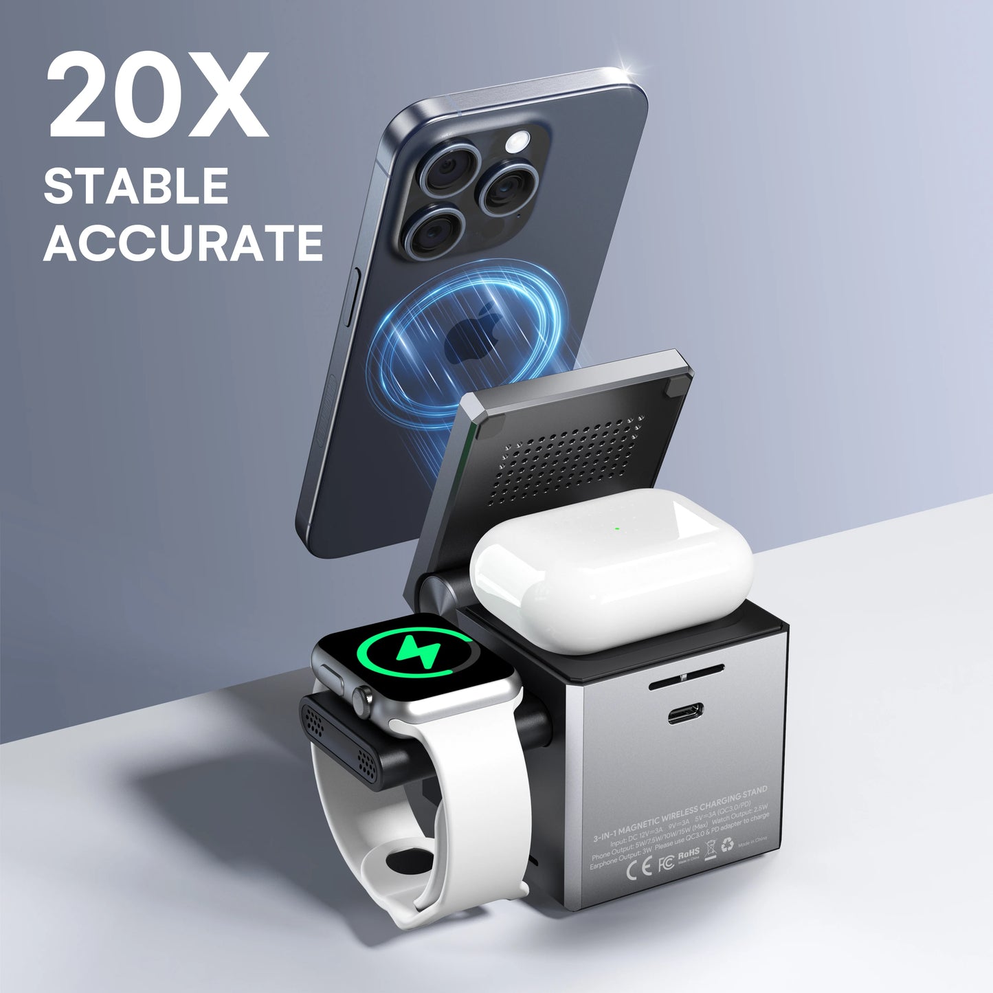 ZeeHoo 3 In 1 Charging Station Apple IPhone MagSafe Stand