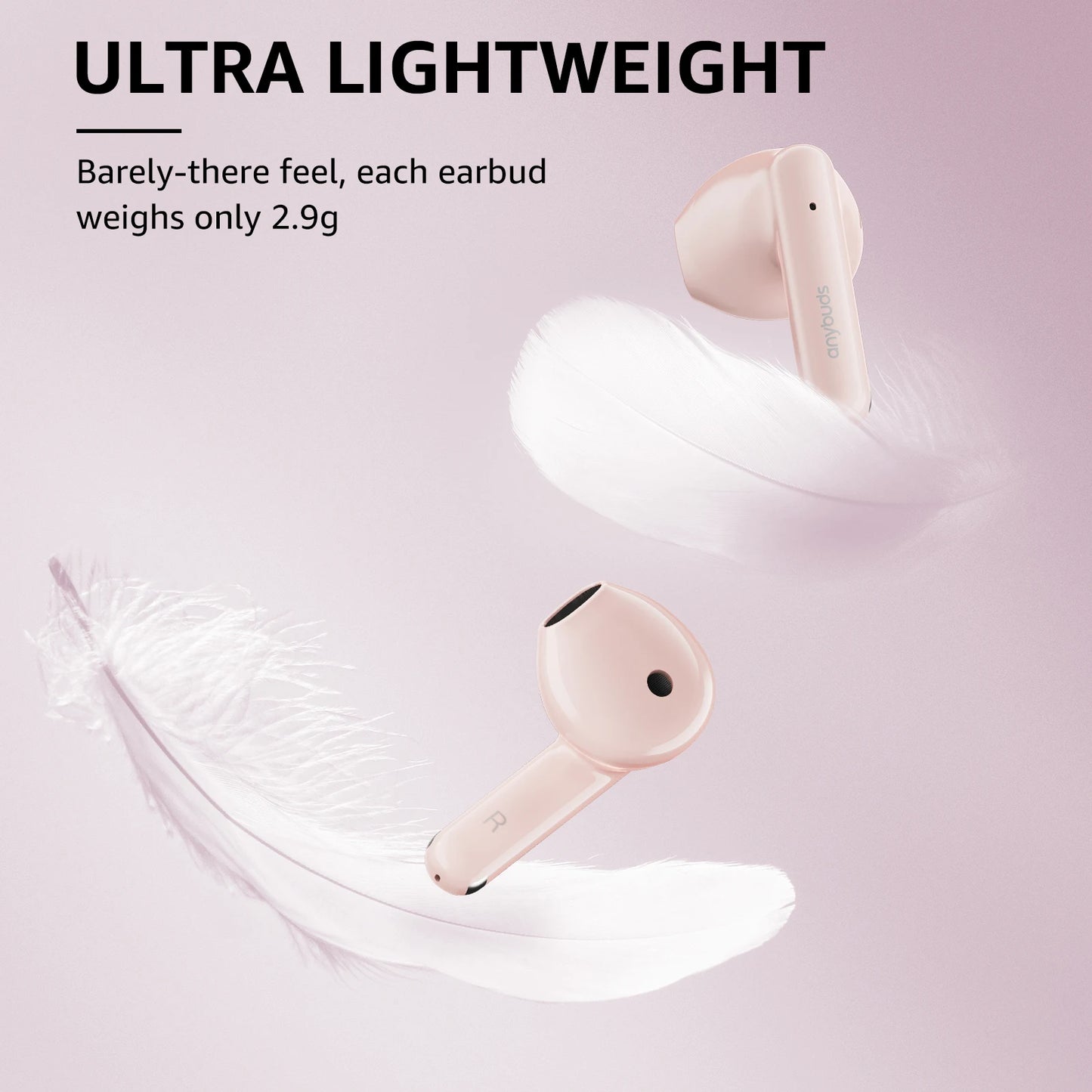 Ergonomic Half in Ear Earphones True Wireless Earbuds Bluetooth 5.3 Setero Sound ENC Calls Smart Touch Control APP Support