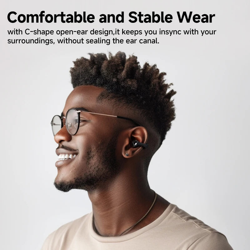 QCY Crossky C30 Earclip Wireless Earphones Bluetooth 5.4 Open Ear Sports TWS Earbuds Dual-Connection Headphone Clip-on Headset