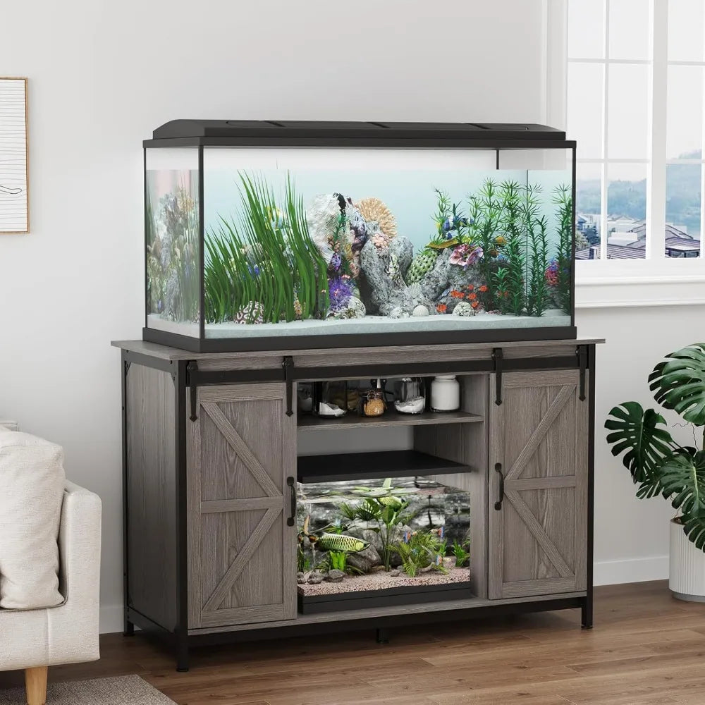 Farmhouse 55 To 75 Gallon Fish Tank Stand With Power Outlet