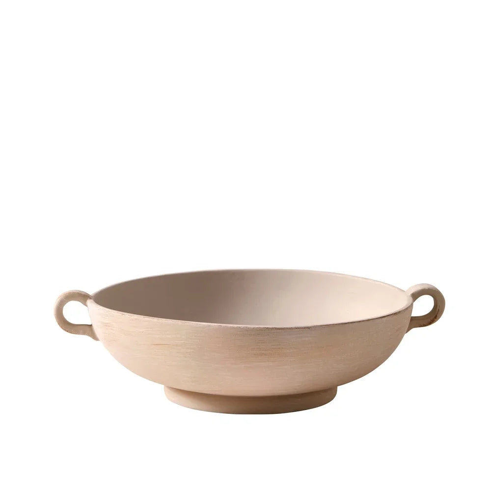Ceramic Low Stone Distressed Bowl Decorative Centerpiece Home Tabletop Display Gift Holidays Housewarmings Birthdays
