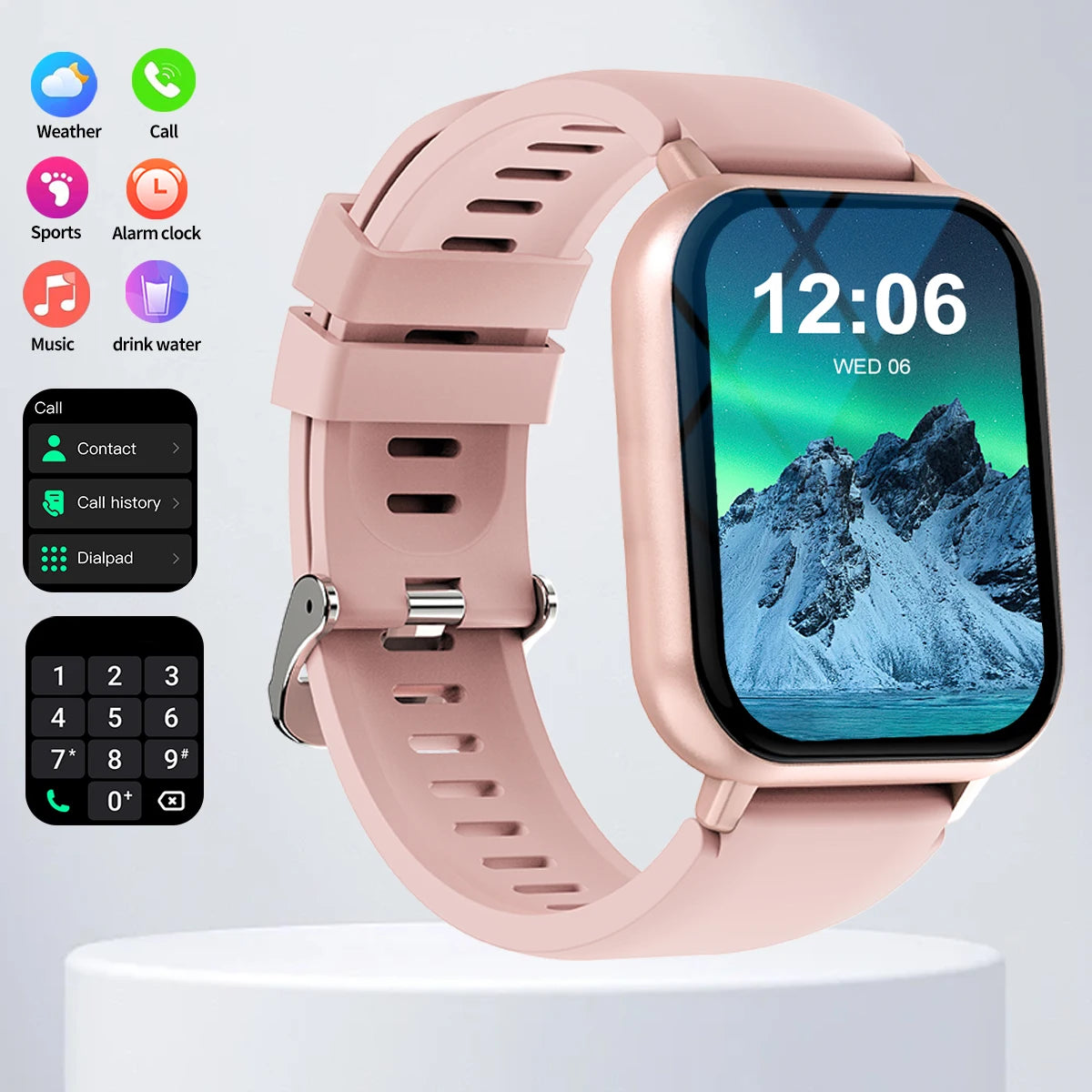 The fashionable smart watch has a full touch screen, can answer and make calls, and has message reminders and other functions. I