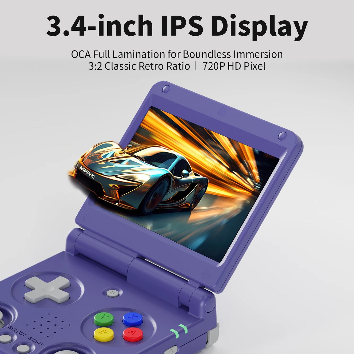 Anbernic RG34XXSP 3.4-Inch IPS Linux 64-bit Game Console H700 quad-core LPDDR4 2GB Retro Game Player HD-Connect To TV RG 34XXSP