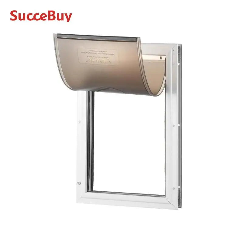 SucceBuy Aluminum Frame Pet Door with Lock and Flap