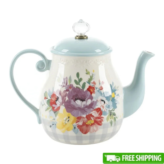 Vintage Floral Ceramic Tea Pot Dishwasher Safe Ideal Hot Beverages Kitchen Decor Gift Tea Lovers Stylish Home Essentials