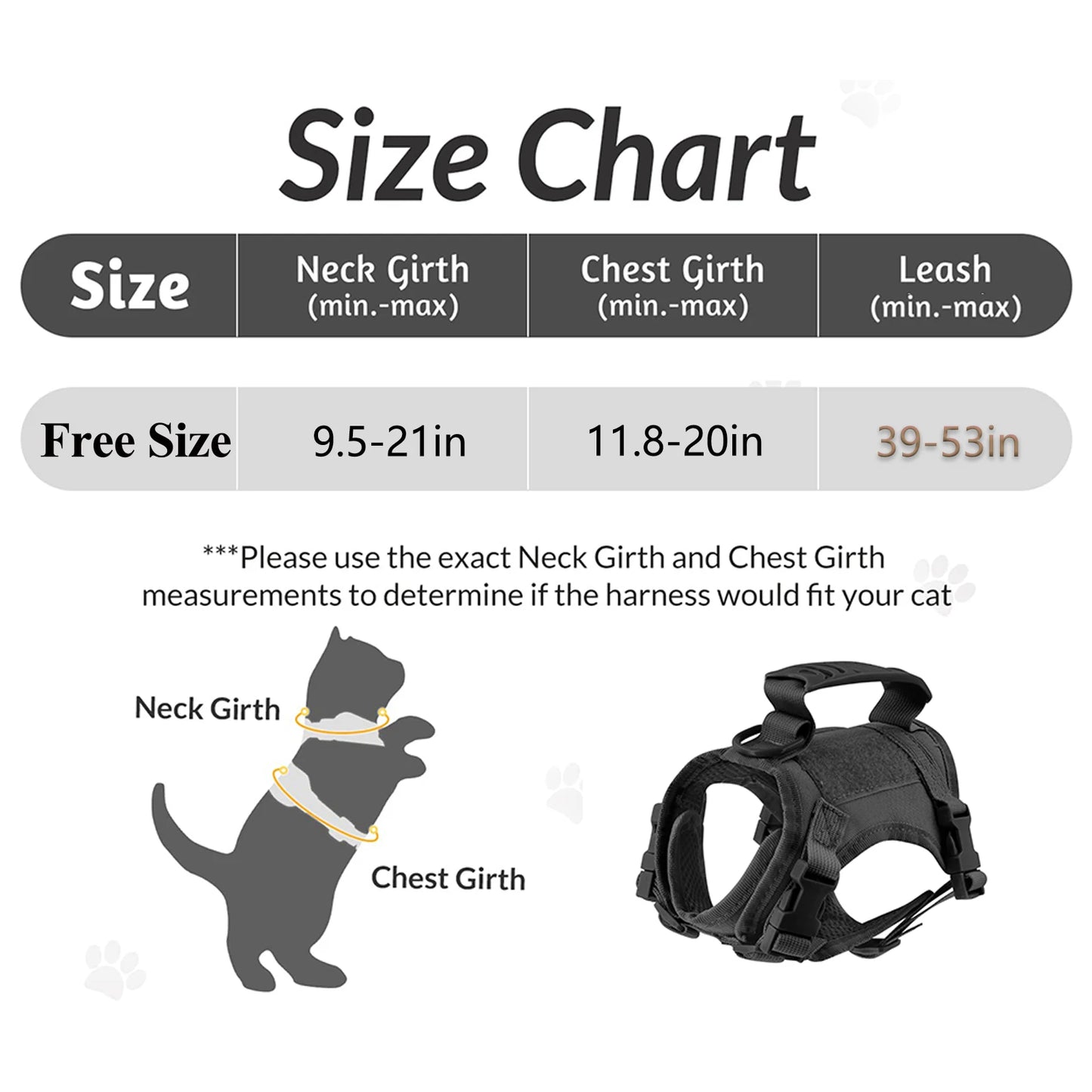 Tactical Puppy Harness Leash For Small Dogs And Cats