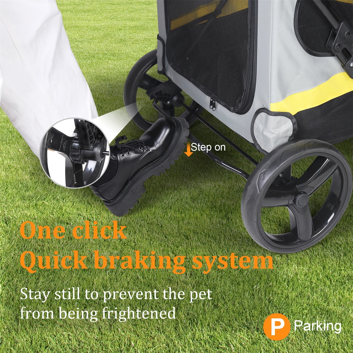 Folding Pet Stroller For Large Dogs With Universal Wheels