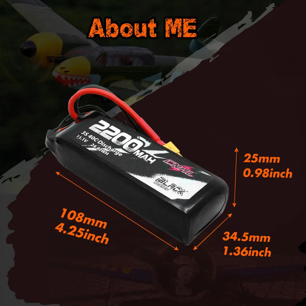 2PCS CNHL 3S 11.1V Lipo Battery 2200mAh 30C 70C With XT60 Plug For RC Airplane Helicopter Quadcopter FPV Drone Car Racing Hobby