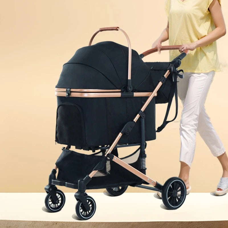 Portable Pet Stroller Foldable Cats And Dogs Carrier