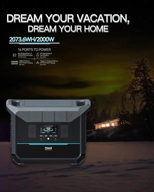 DARANENER Neo2000 Portable LiFePO4 Power Station 2073Wh RV