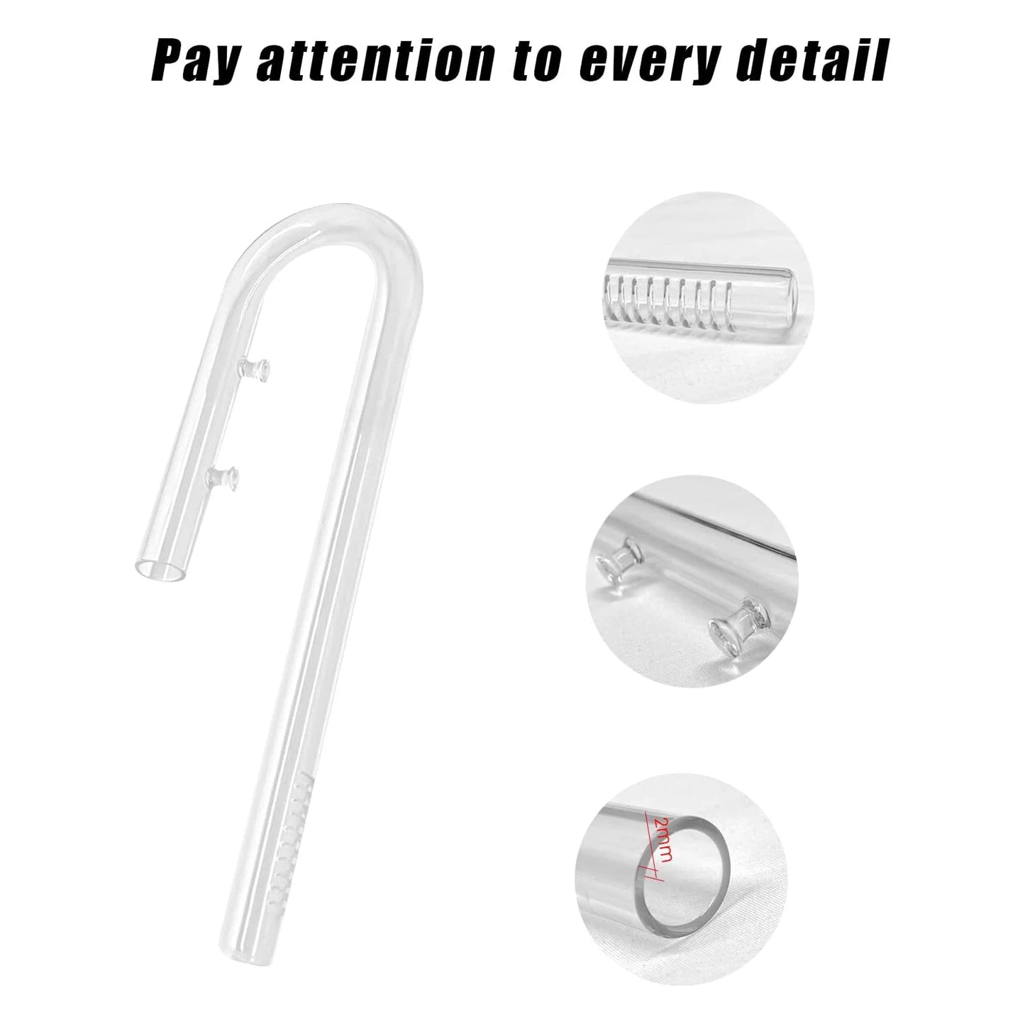 FZONE Aquarium Glass Lily Pipe Kit Inflow Outflow Brush