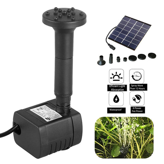Solar Aquarium Wave Maker 6 Nozzles Fountain Outdoor Garden