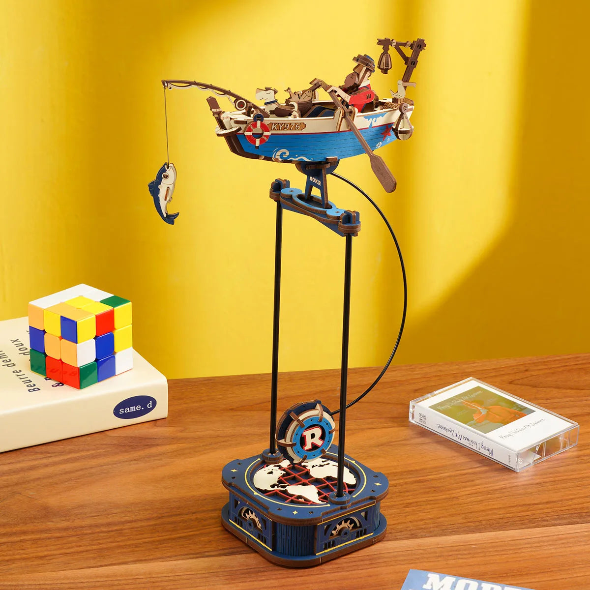 Robotime Rokr 3D Puzzle Ocean Fisher DIY Pendulum Toy Gifts for Family Colleague Home Decoration Toys Building Block Kits