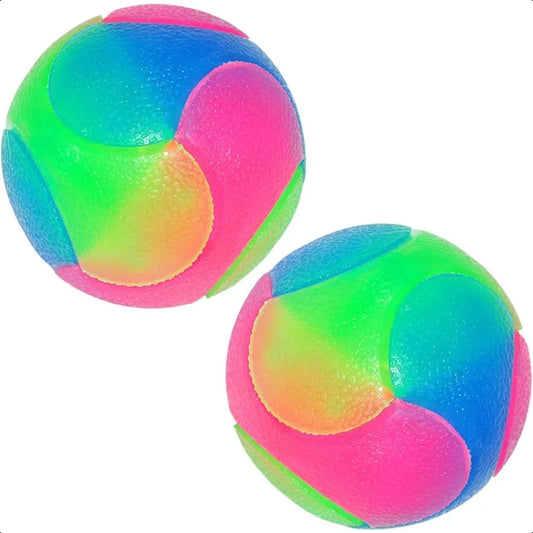 2Pcs Light Up Dog BallsLED Dog Ball Glow in The Dark Dog Ball Flashing Elastic Pet Toys for Puppy Cats Dogs