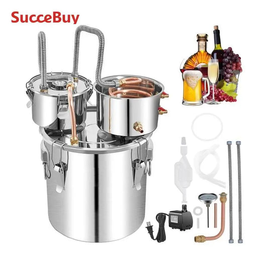 SucceBuy 50L Alcohol Water Distiller Bottle Moonshine Equipment Stainless Steel Brewing Machine for Whisky Wine Beer Dispenser
