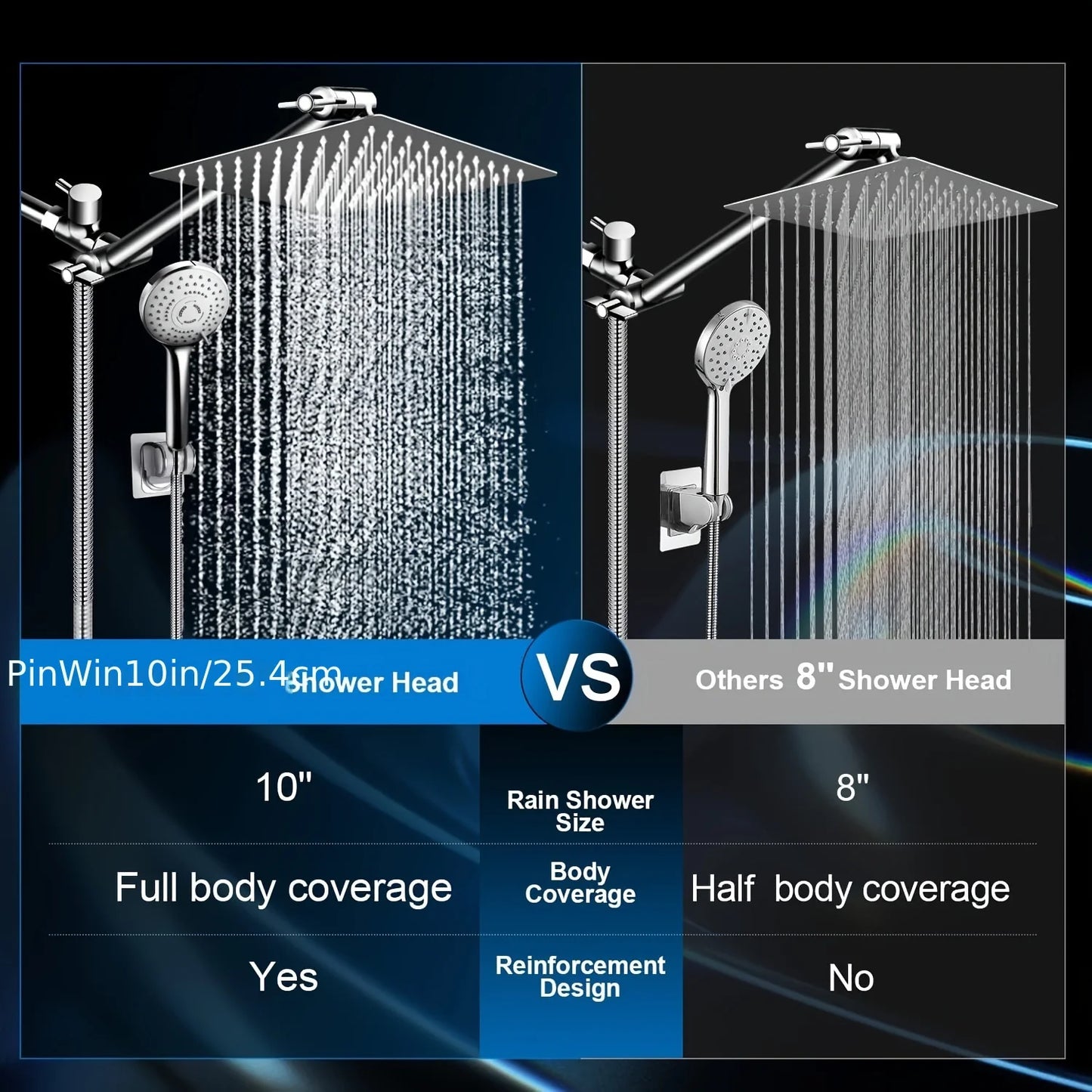 12 Inch Quality Set Rain Shower Head / Handheld Water Saving Shower Bathroom Handheld Three Mode Booster Shower Combination