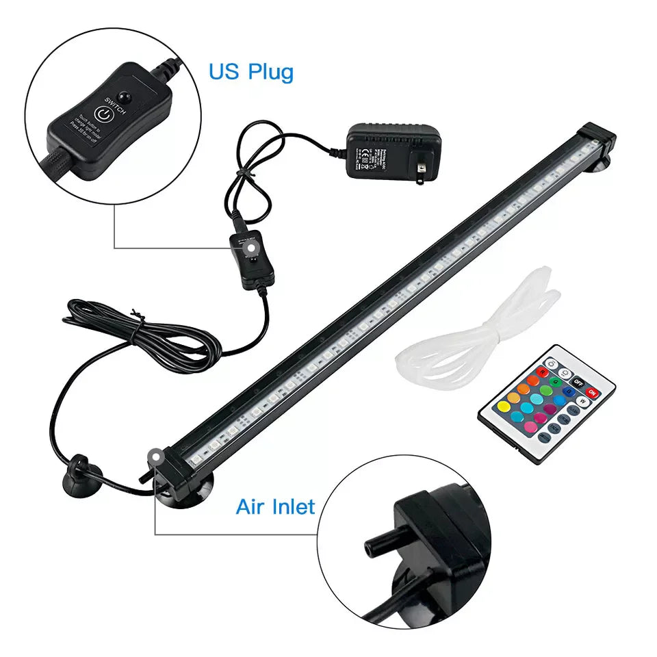 Aquarium Underwater LED Light RGB Submersible Lamp Remote