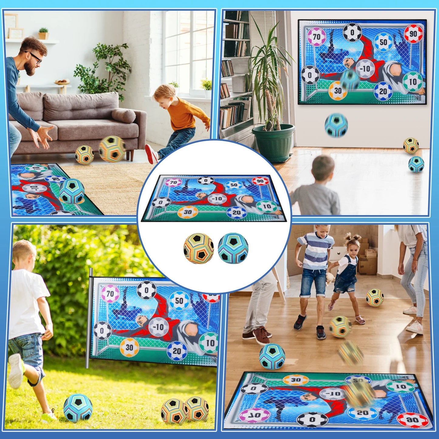 VATOS Kids Soccer Ball Game Set Indoor Outdoor Foldable Toy