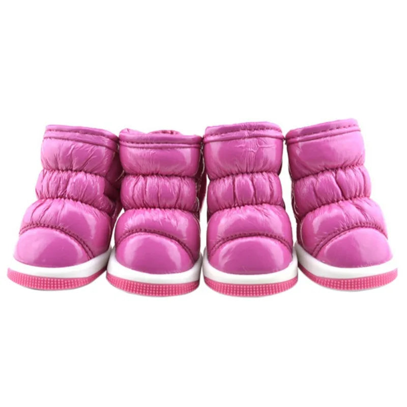 4pcs/set Pet Dog Winter Rain Shoes Waterproof Dogs Snow Boots Puppy Dog Slip Shoes For Small Medium Dog Yorkie Shoes Footwear