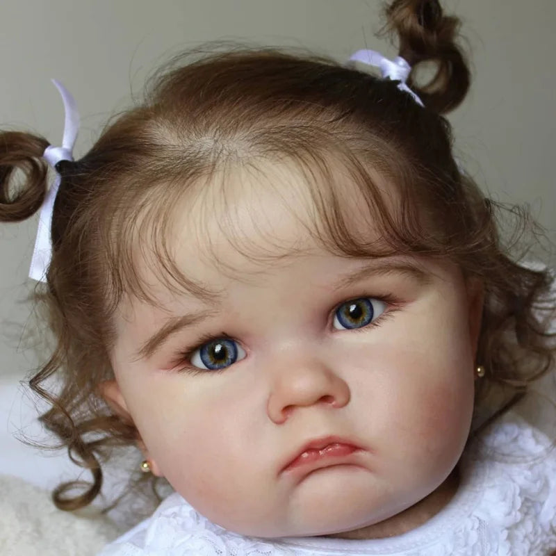 Lifelike 24 Inch Reborn Doll 3D Painted Skin White Dress