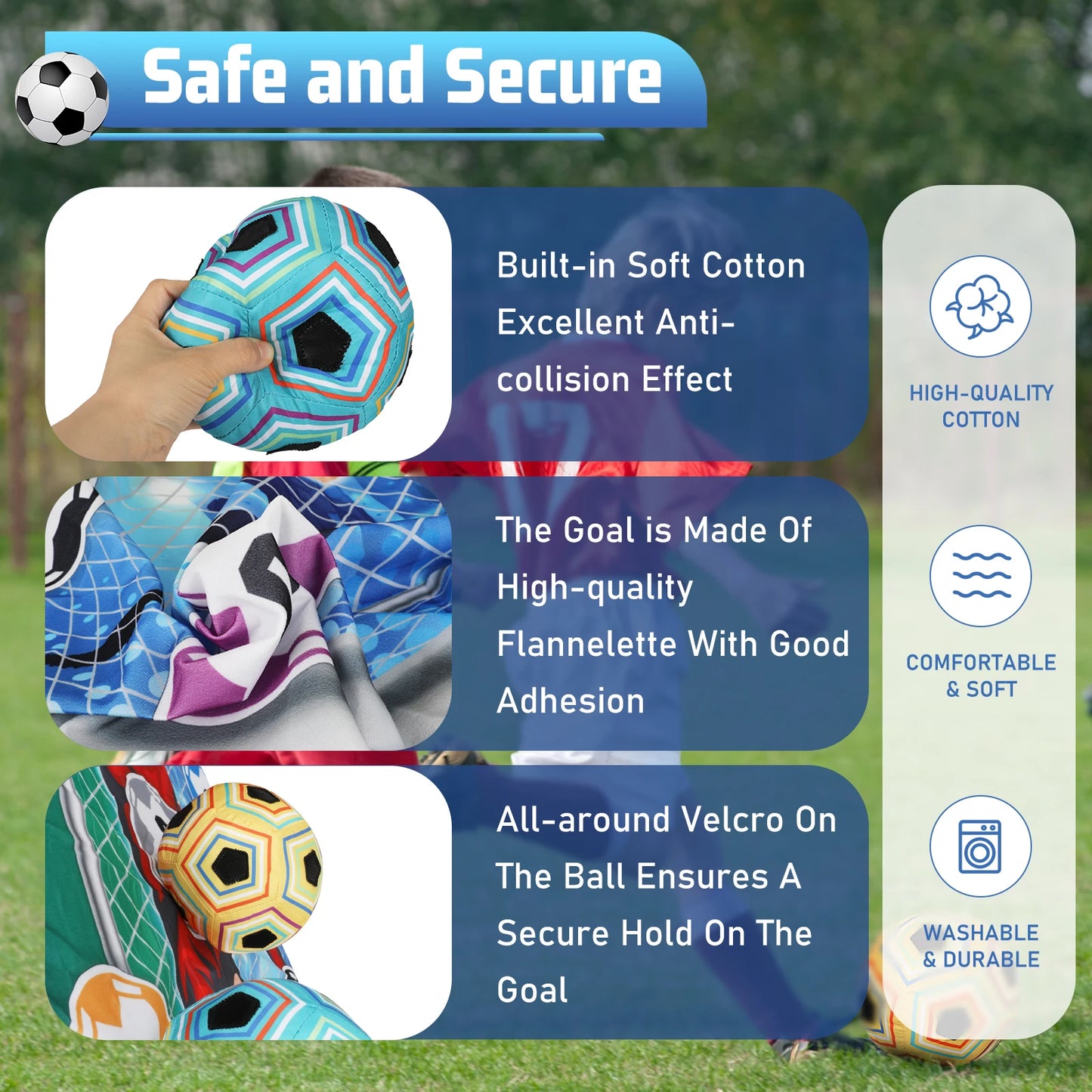 VATOS Foldable Indoor Outdoor Football Ball Set For Kids