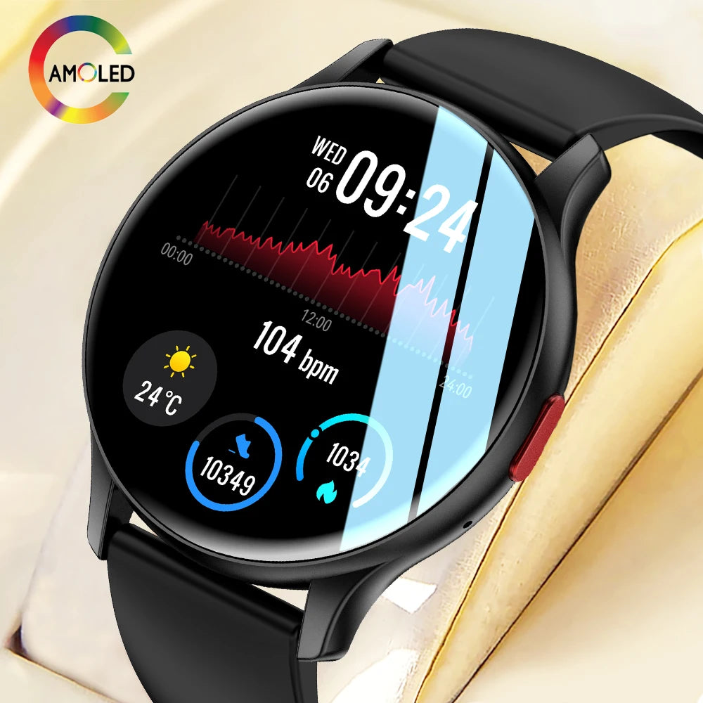 SENBONO New Smart Watch AMOLED Always On Bluetooth Call Fitness Tracker IP68 Waterproof Smartwatch Men Women for Android IOS