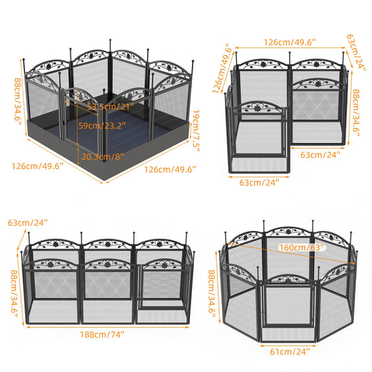 8 Panel Heavy Duty Dog Playpen For Whelping With Pad