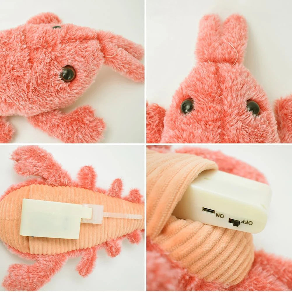 Floppy Lobster Interactive Dog Toy Jumping Moving Dog Toy Interactive Dog Toy To Keep Them Busy for Medium Dogs Teething