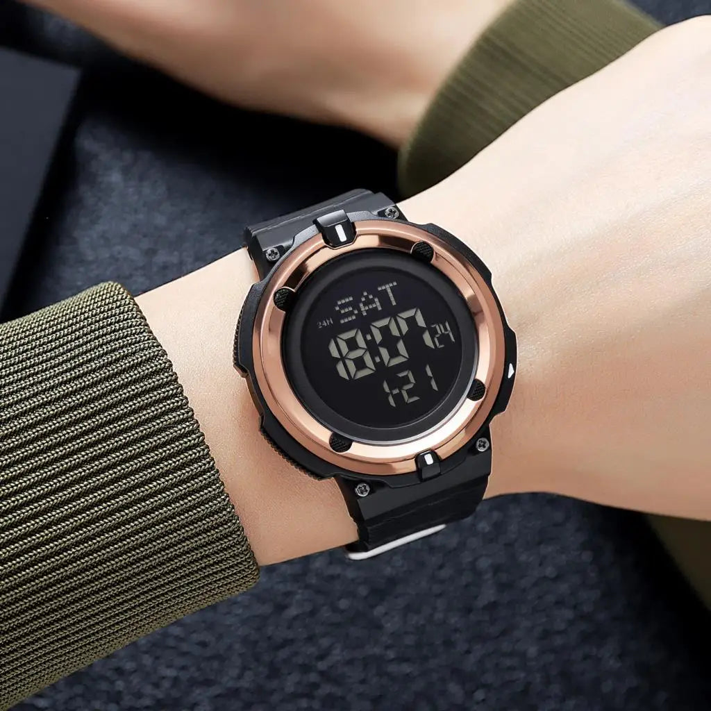 SKMEI Japan Digital Movement Back Light Countdown Wristwatch Electronic Watches For Mens 5Bar Waterproof Calendar Chrono Watches