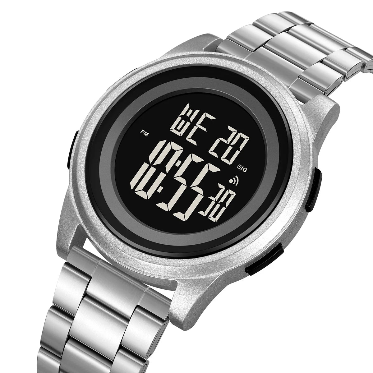 Led Digital Watches Men Sports 5Bar Waterproof Alloy Case