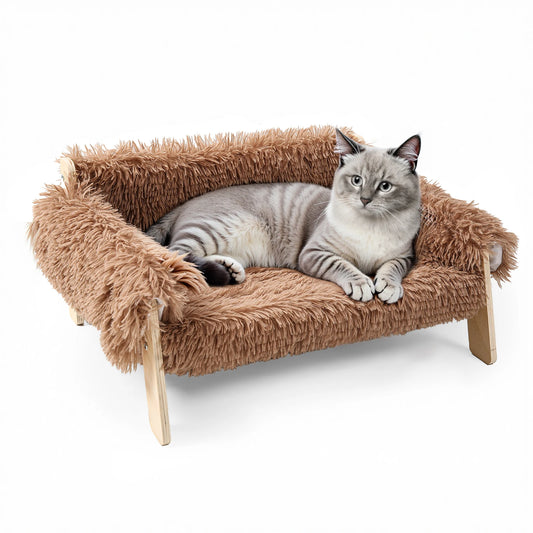Raised Wooden Leg Cat Sofa Bed For Indoor Cats Comfort